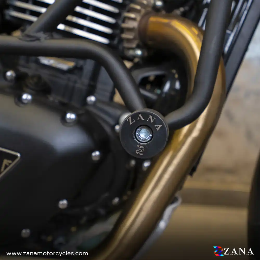 Product image of Zana Crash Guard with Sliders for Triumph Scrambler 400 X & Speed 400 – Black