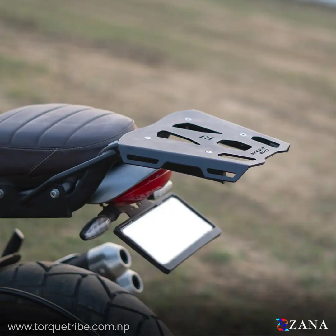 Product image of Top Rack With Steel Plate Black For Triumph Scrambler & Speed 400
