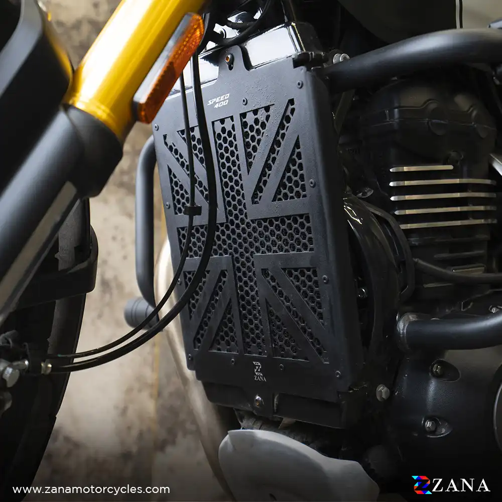 Product image of Radiator Guard UK Flag Black For Triumph Scrambler 400 X