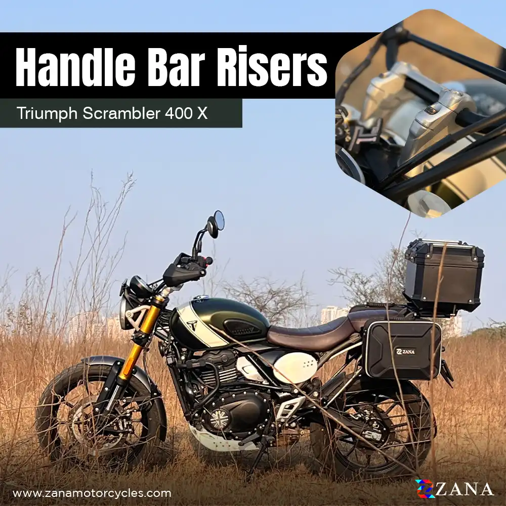 Product image of Zana Offset Handlebar Riser for Triumph Scrambler 400 X – Silver