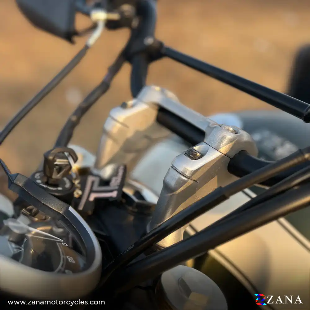 Product image of Zana Offset Handlebar Riser for Triumph Scrambler 400 X – Silver