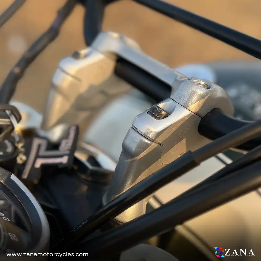 Product image of Zana Offset Handlebar Riser for Triumph Scrambler 400 X – Silver