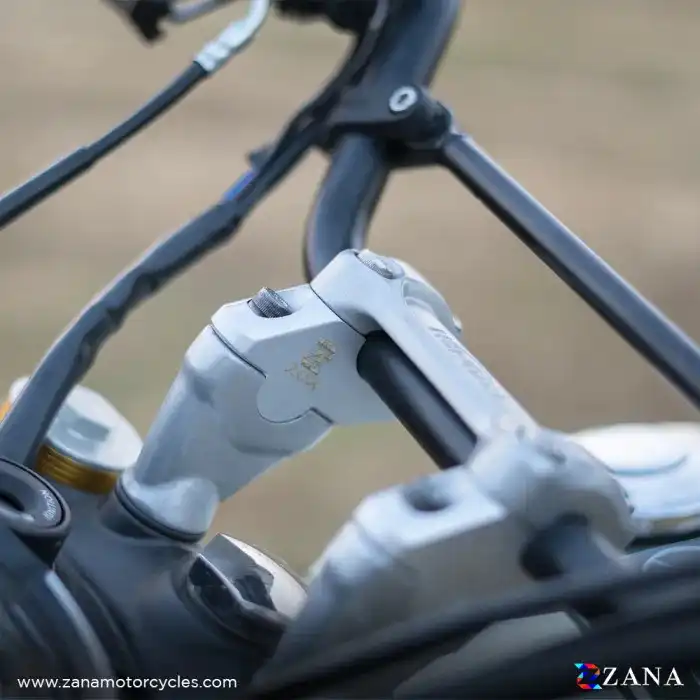Product image of Zana Offset Handlebar Riser for Triumph Scrambler 400 X – Silver