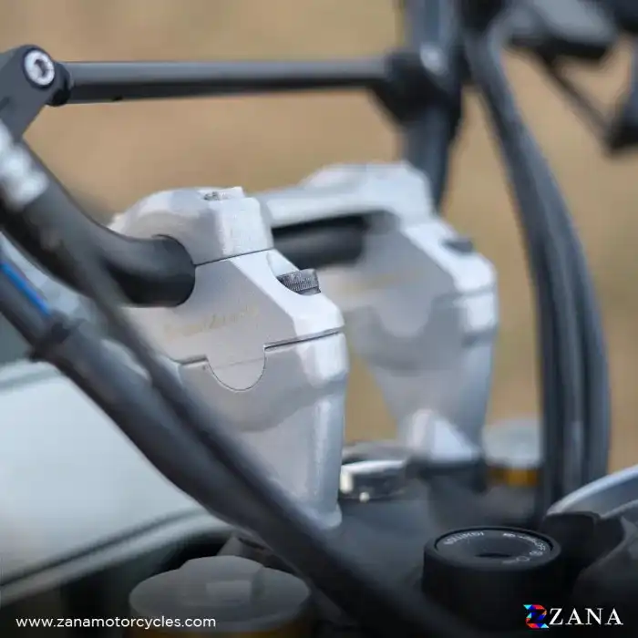 Product image of Zana Offset Handlebar Riser for Triumph Scrambler 400 X – Silver