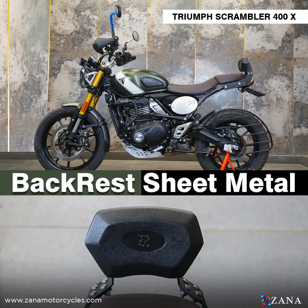 Product image of Zana Backrest for Triumph Scrambler 400 X & Speed 400 – Black