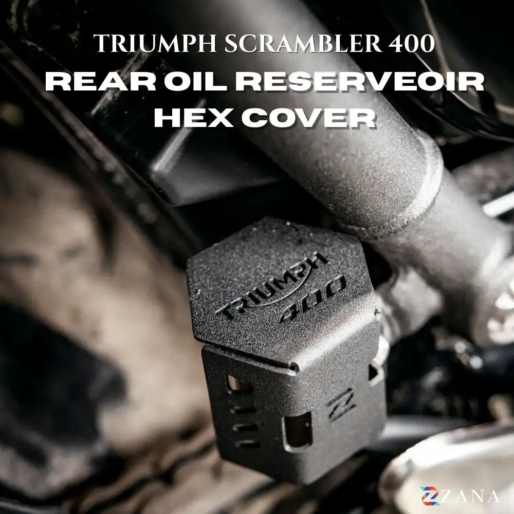 Product image of Rear Oil Reservoir Hex Cover for Triumph Scrambler 400 X & Speed 400 –Balck