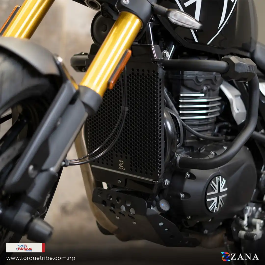 Product image of Radiator Guard Honeycomb Black for Triumph Speed 400 & Scrambler 400 X | ZANA