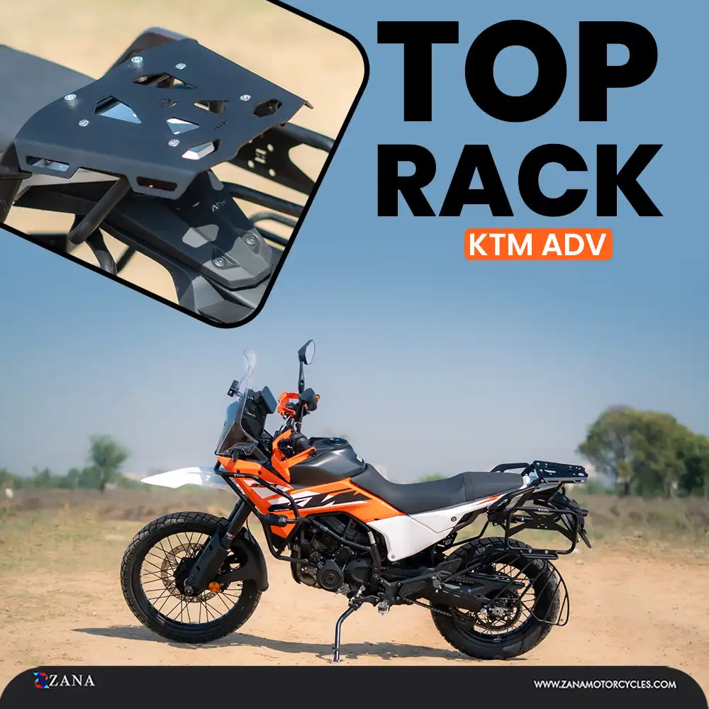 Product image of ZANA Top Rack with MS Plate for KTM ADV 250/390 2025 – Black