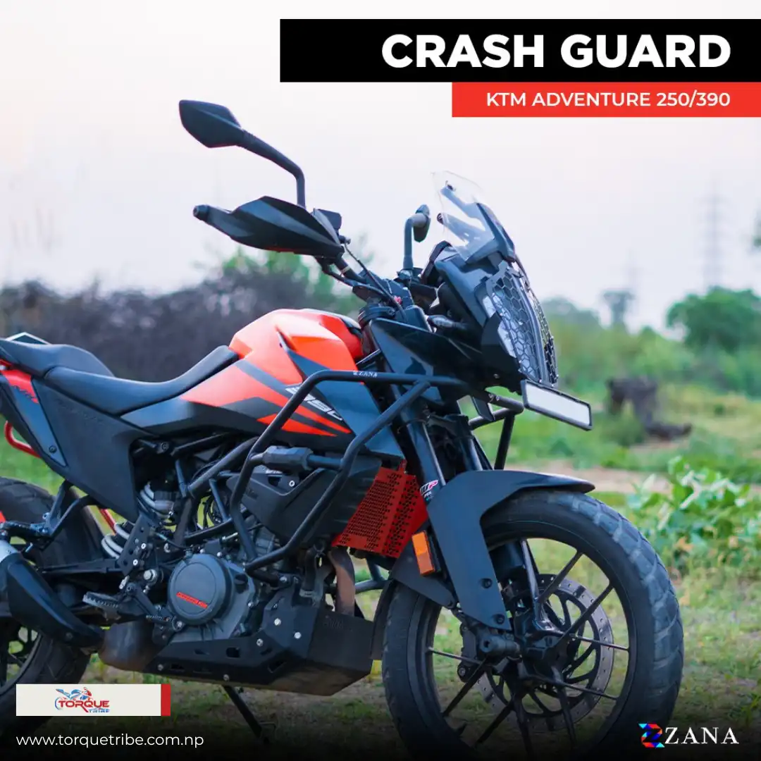 Product image of ZANA Crash Guard with Slider for KTM 250 ADV & KTM 390 ADV – Texture Matt Black