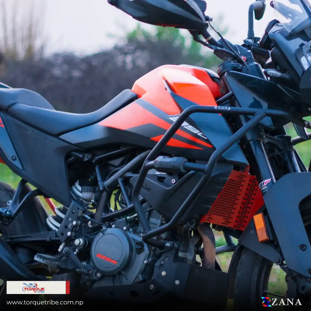 Product image of ZANA Crash Guard with Slider for KTM 250 ADV & KTM 390 ADV – Texture Matt Black