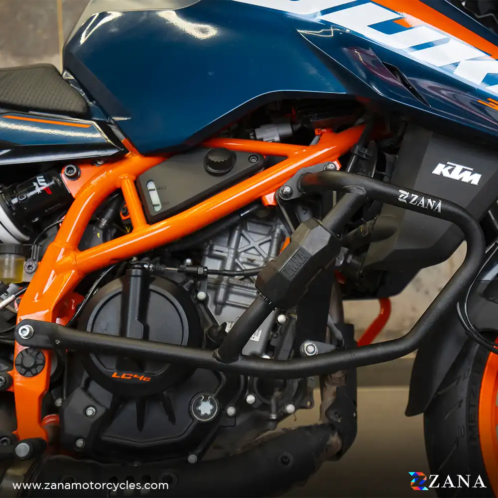 Product image of Zana Crash Guard for KTM Duke 250 & Duke 390 Gen 3 – Black Slider Puck