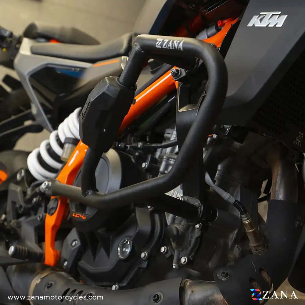 Product image of Zana Crash Guard for KTM Duke 250 & Duke 390 Gen 3 – Black Slider Puck