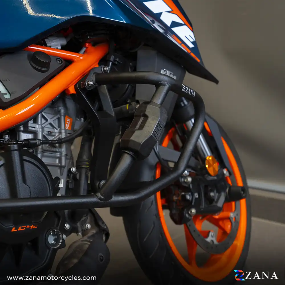 Product image of Zana Crash Guard for KTM Duke 250 & Duke 390 Gen 3 – Black Slider Puck