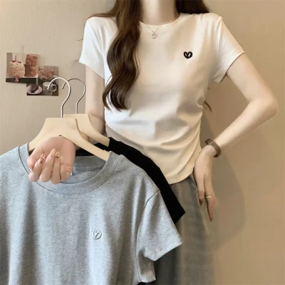 Heart Embroidery Tee