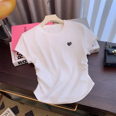 Heart Embroidery Tee