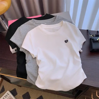 Heart Embroidery Tee