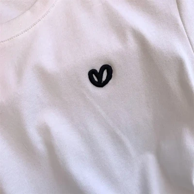 Heart Embroidery Tee