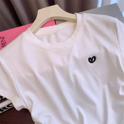 Heart Embroidery Tee