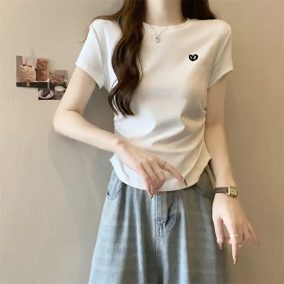Heart Embroidery Tee