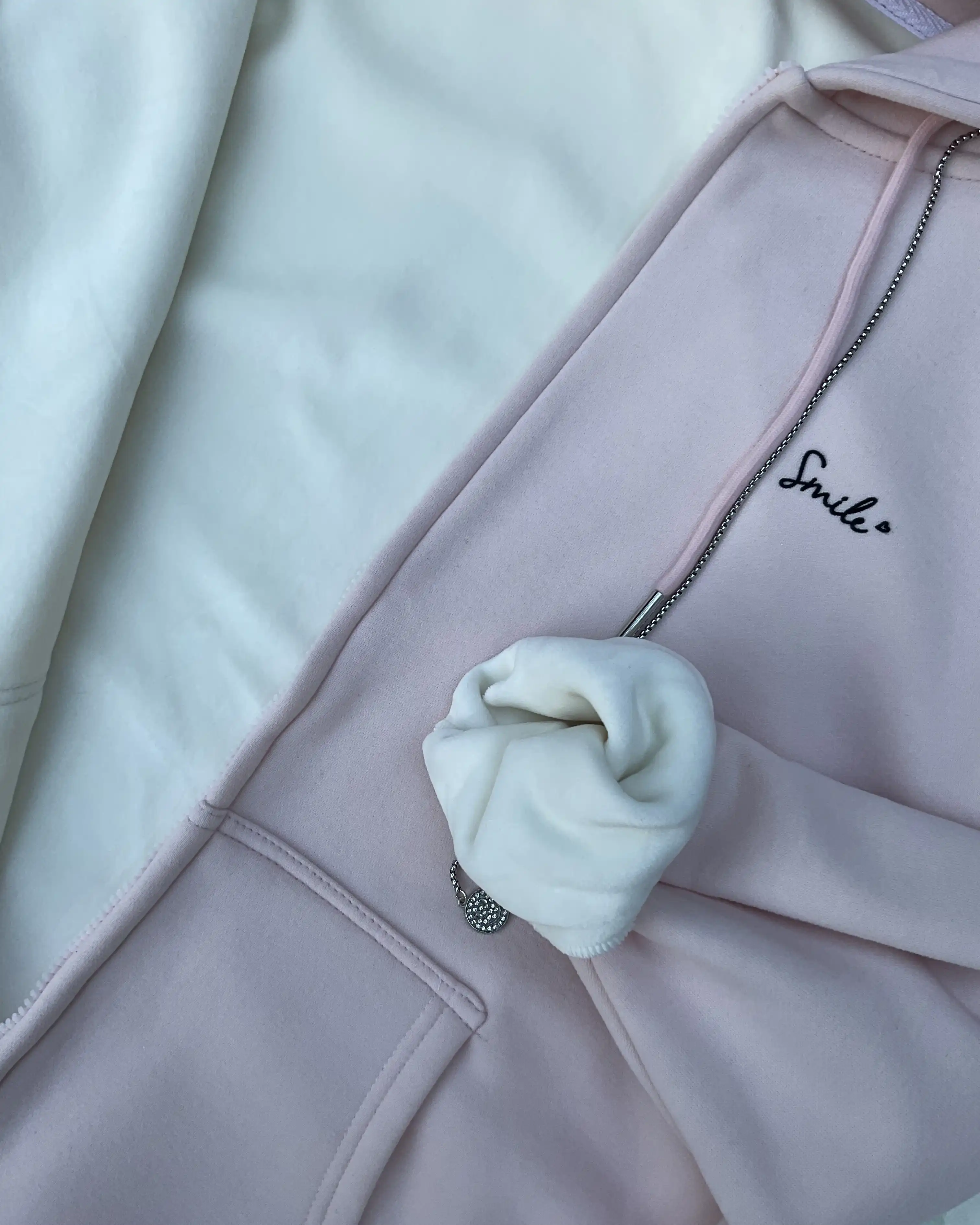 Product image of Smiley Zip  Oversized Premium Inner Fleece Hoodie