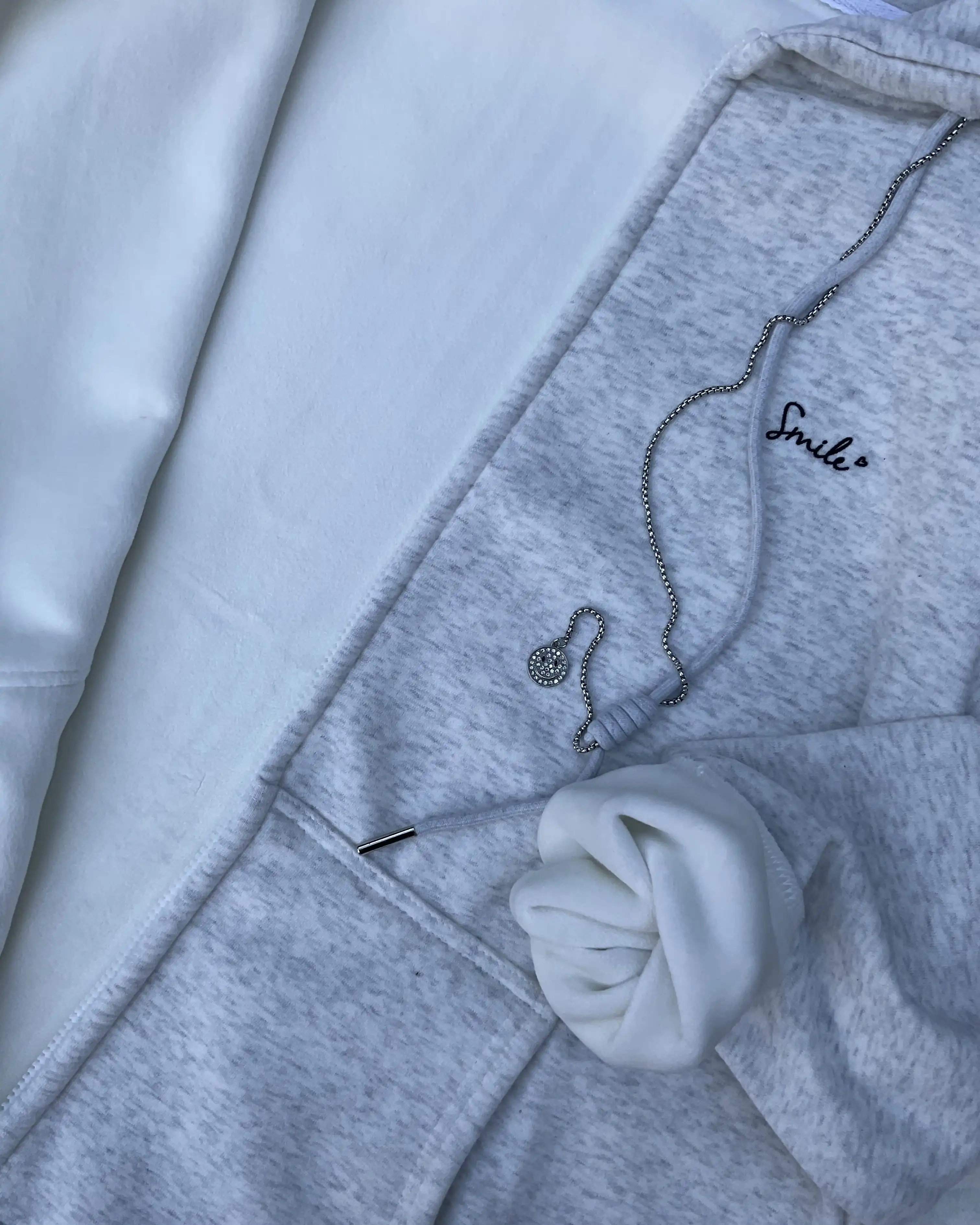 Product image of Smiley Zip  Oversized Premium Inner Fleece Hoodie