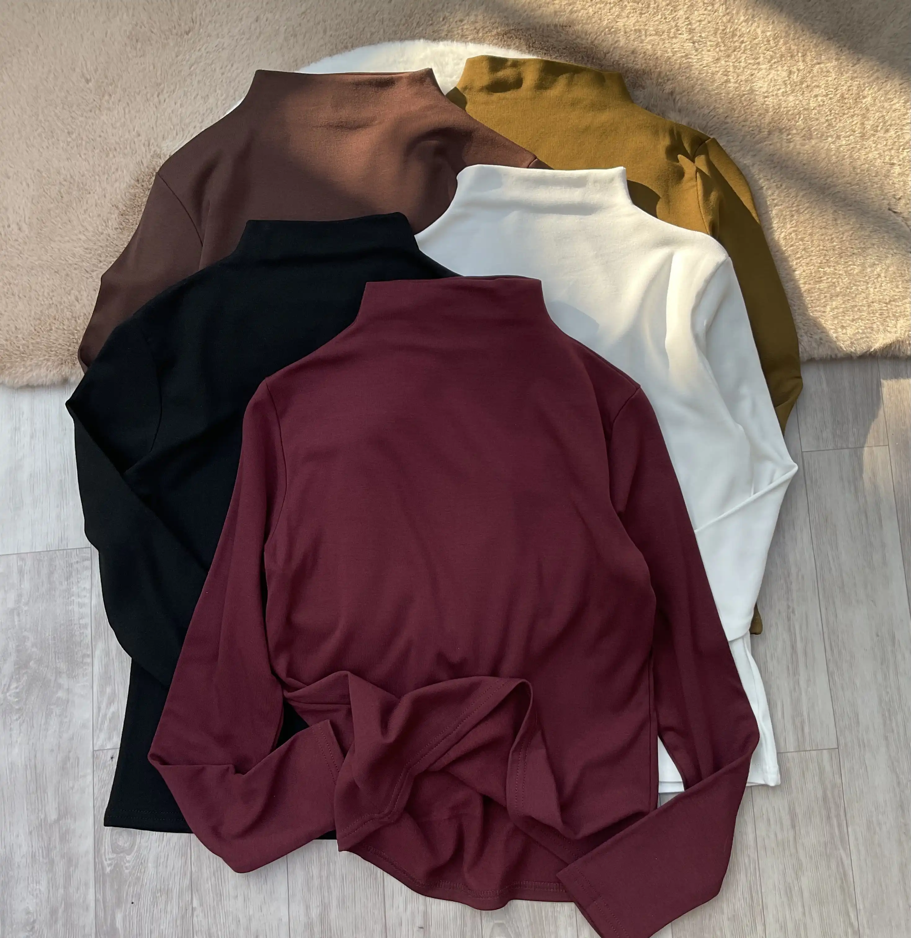 Product image of Brushed Fleece Mock Neck Top