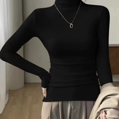Brushed Fleece Mock Neck Top