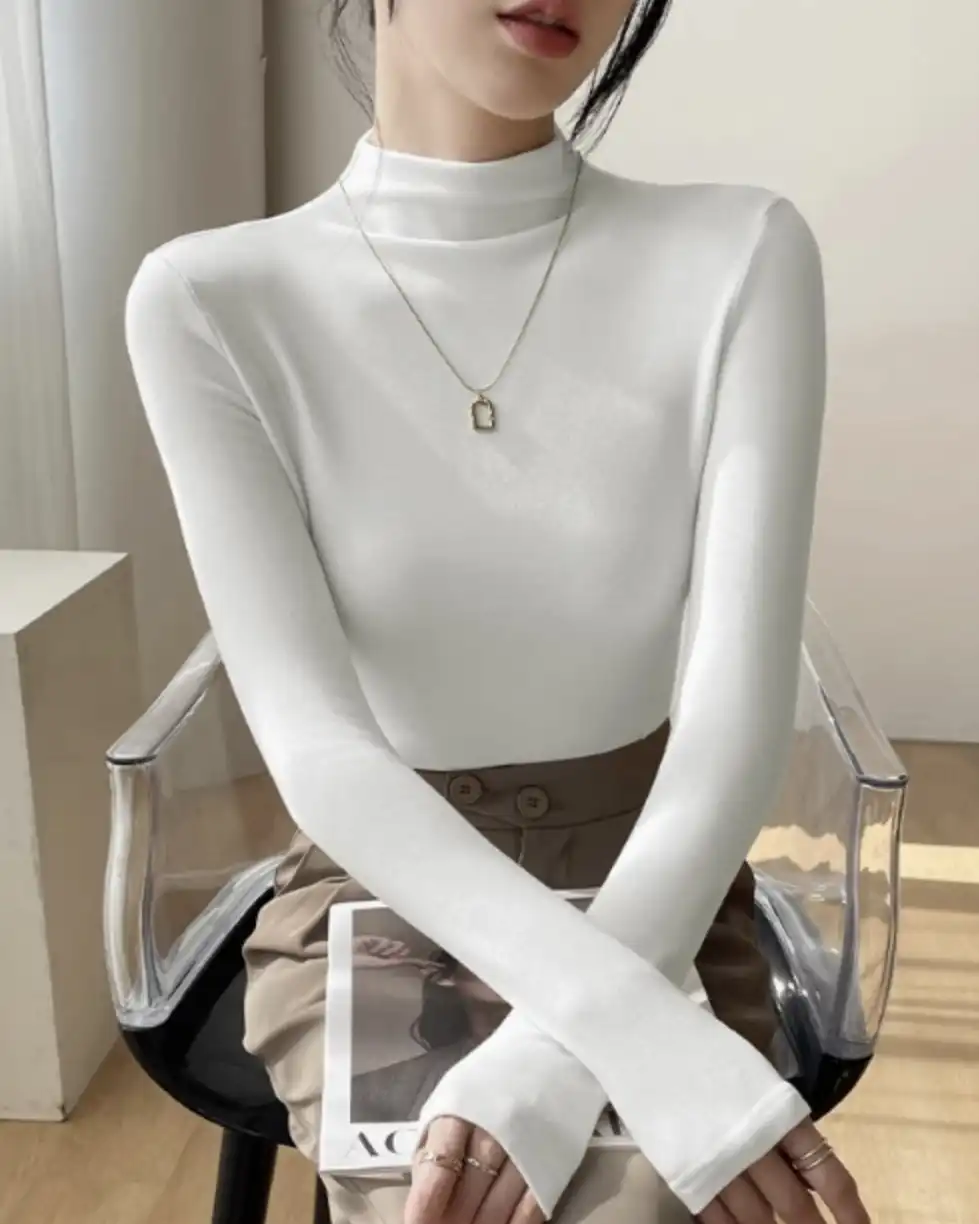 Product image of Brushed Fleece Mock Neck Top