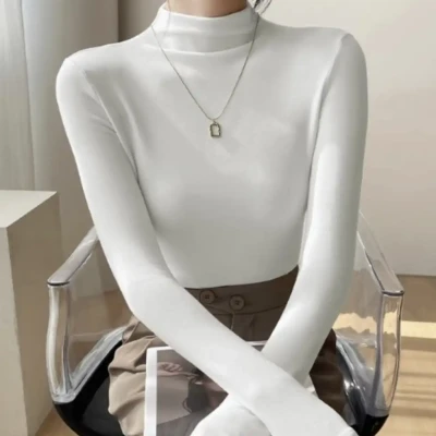 Brushed Fleece Mock Neck Top