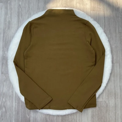 Brushed Fleece Mock Neck Top