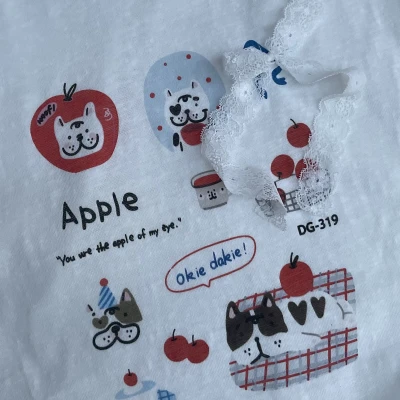 Tencel Breeze Full Sleeve Tee - Apple & Lace Bow