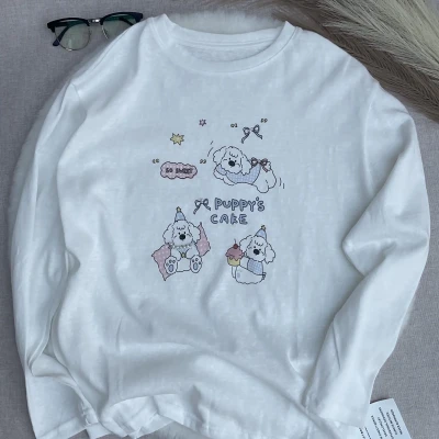 Tencel Breeze Full Sleeve Tee - Puppy's Cake & Pearl