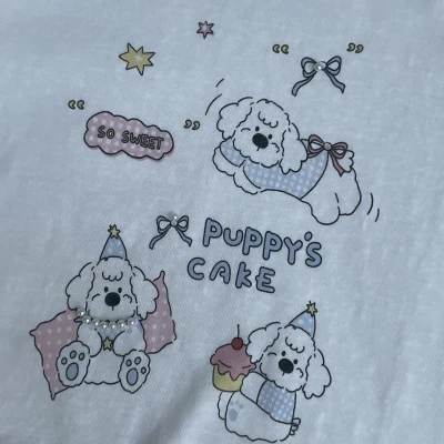 Tencel Breeze Full Sleeve Tee - Puppy's Cake & Pearl