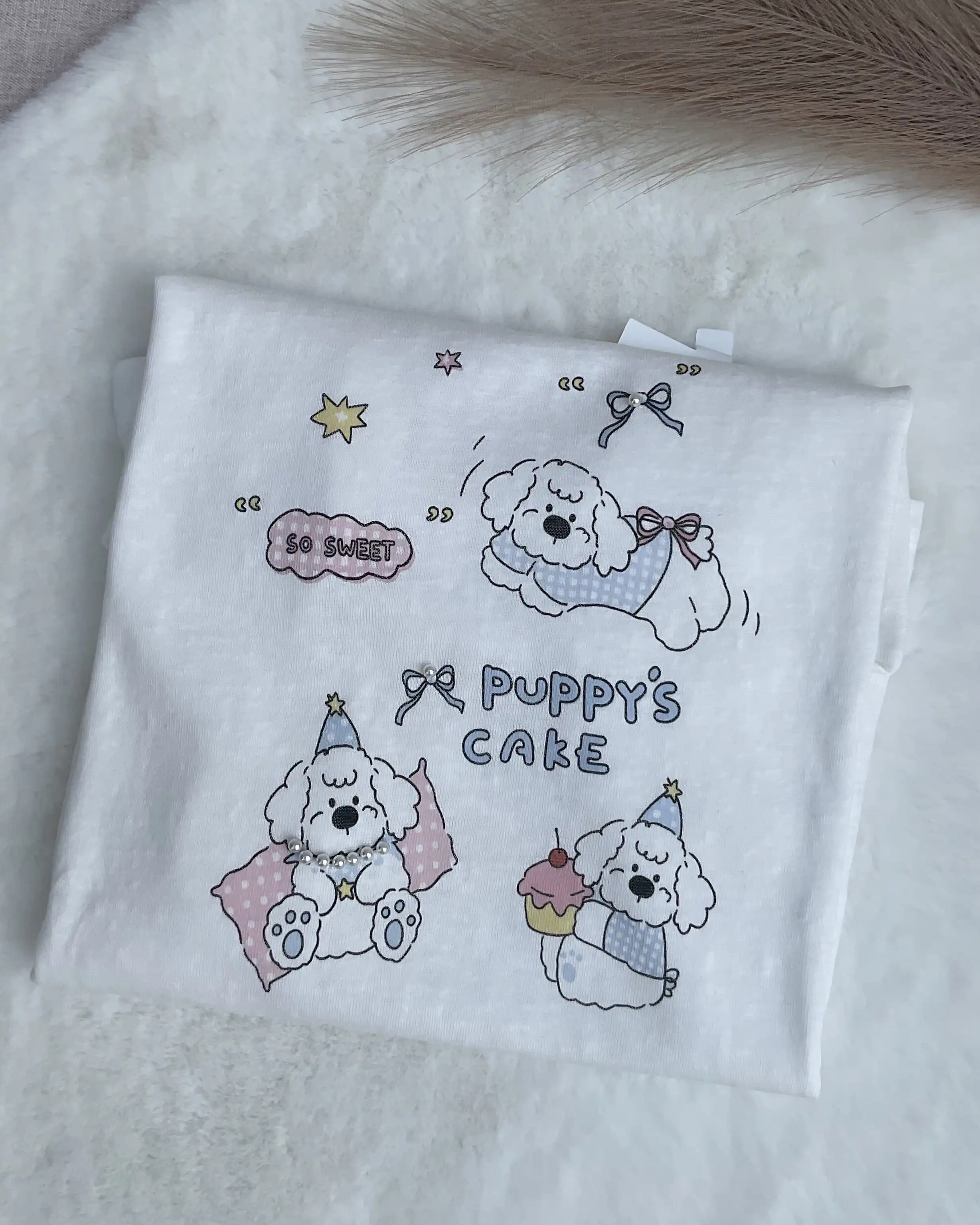 Product image of Tencel Breeze Full Sleeve Tee - Puppy's Cake & Pearl