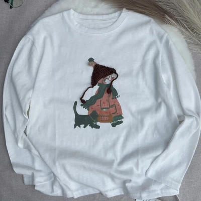 Tencel Breeze Full Sleeve Tee - Little Girl With Hat