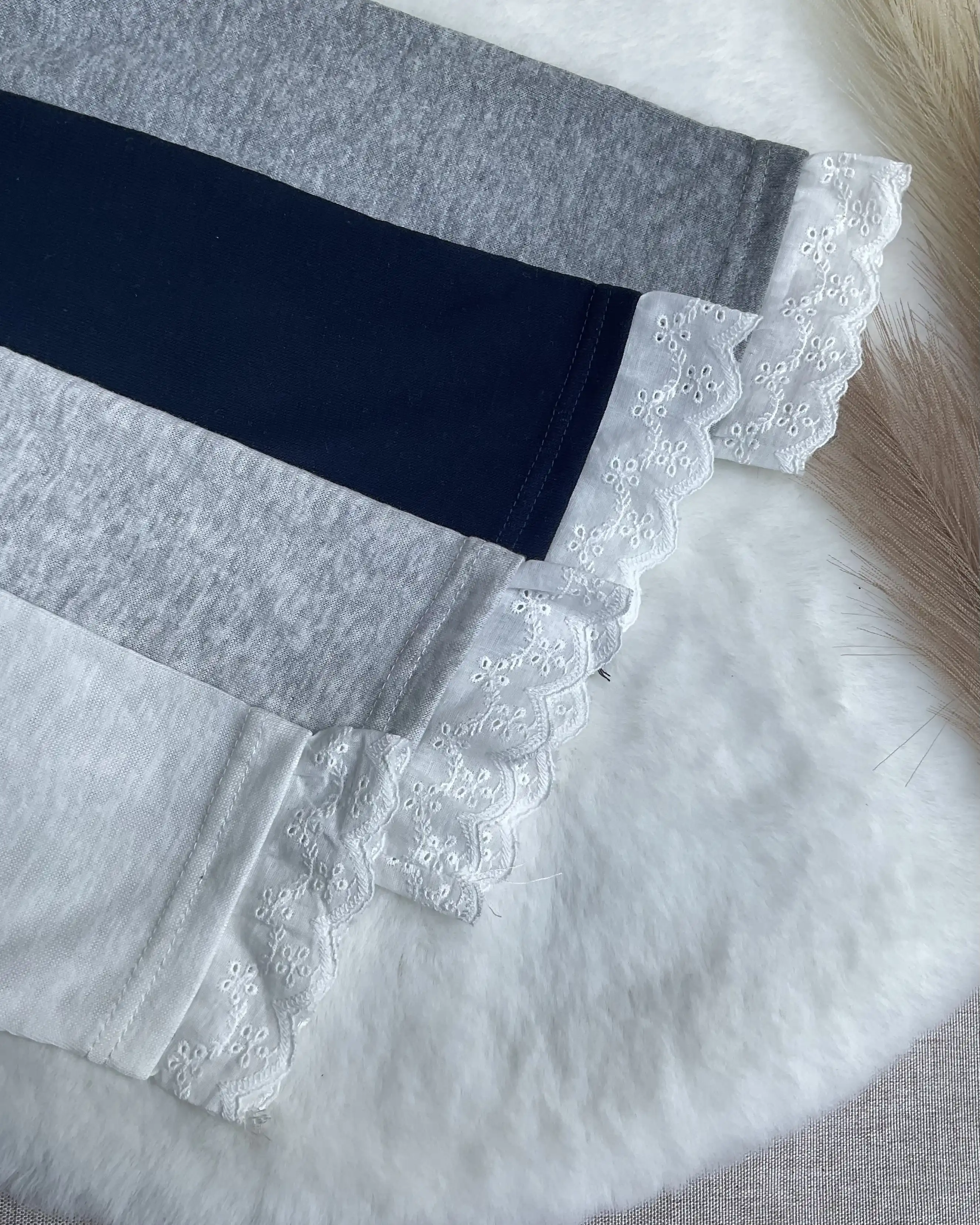 Product image of Tencel Breeze Patchwork Lace-Edge Tee