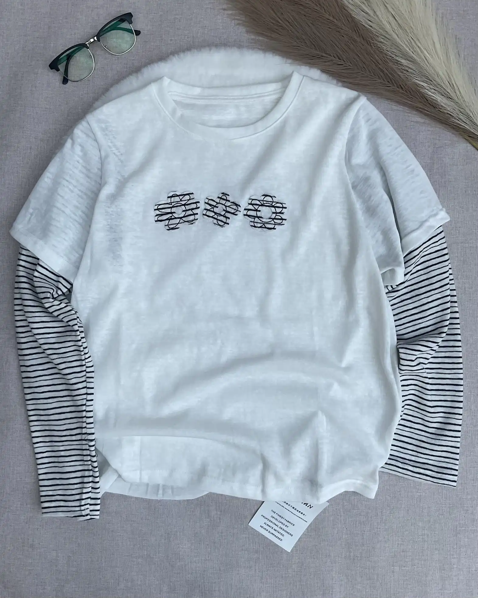 Product image of Tencel Breeze Triple Daisy Layered Double Sleeve Tee