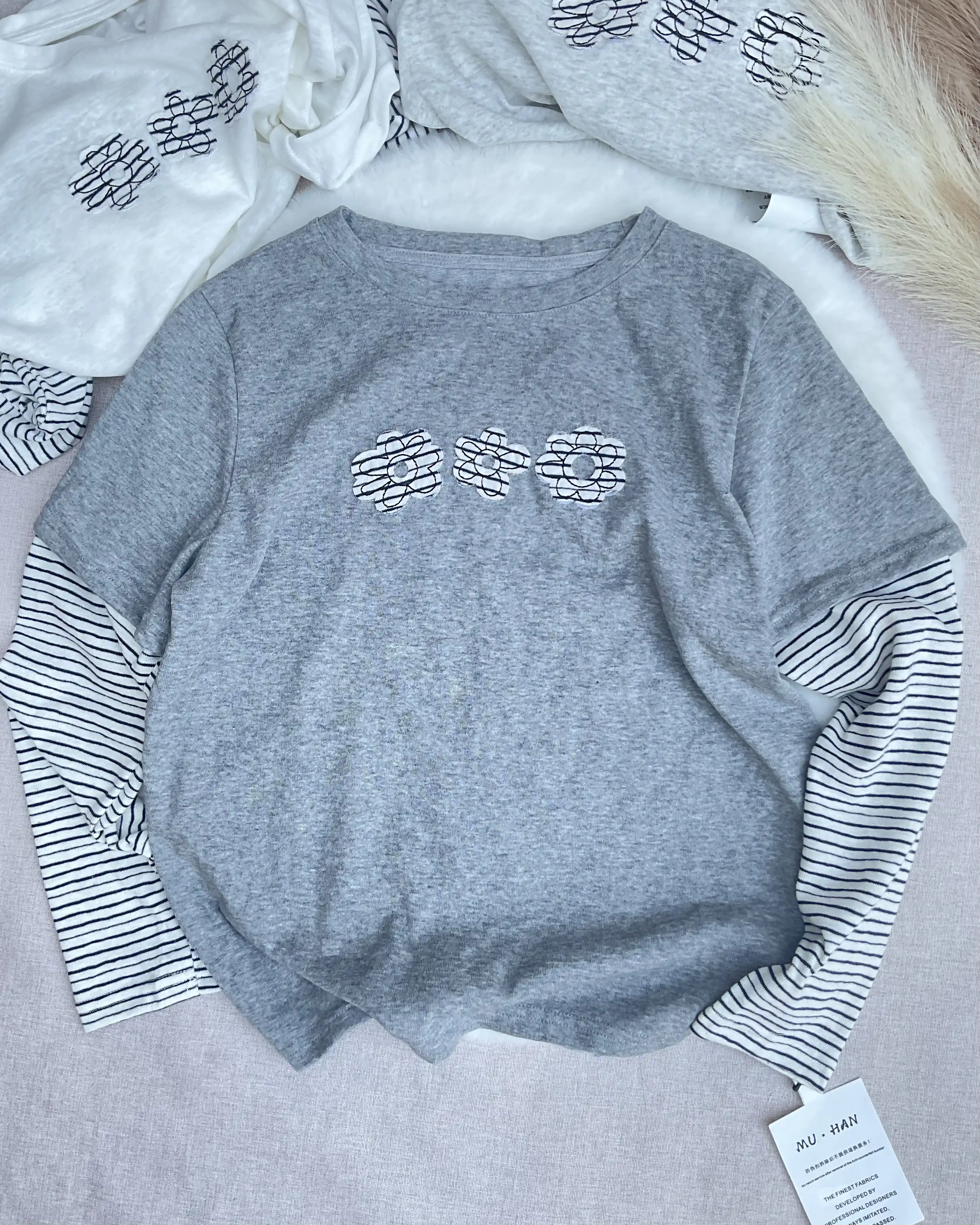 Product image of Tencel Breeze Triple Daisy Layered Double Sleeve Tee