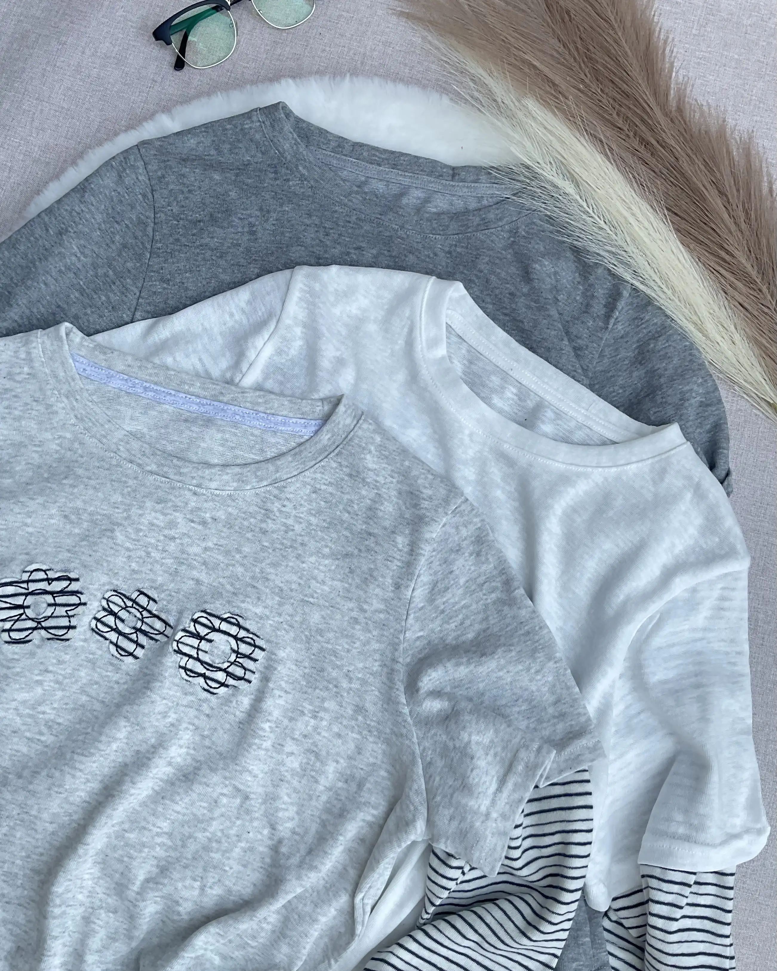 Product image of Tencel Breeze Triple Daisy Layered Double Sleeve Tee