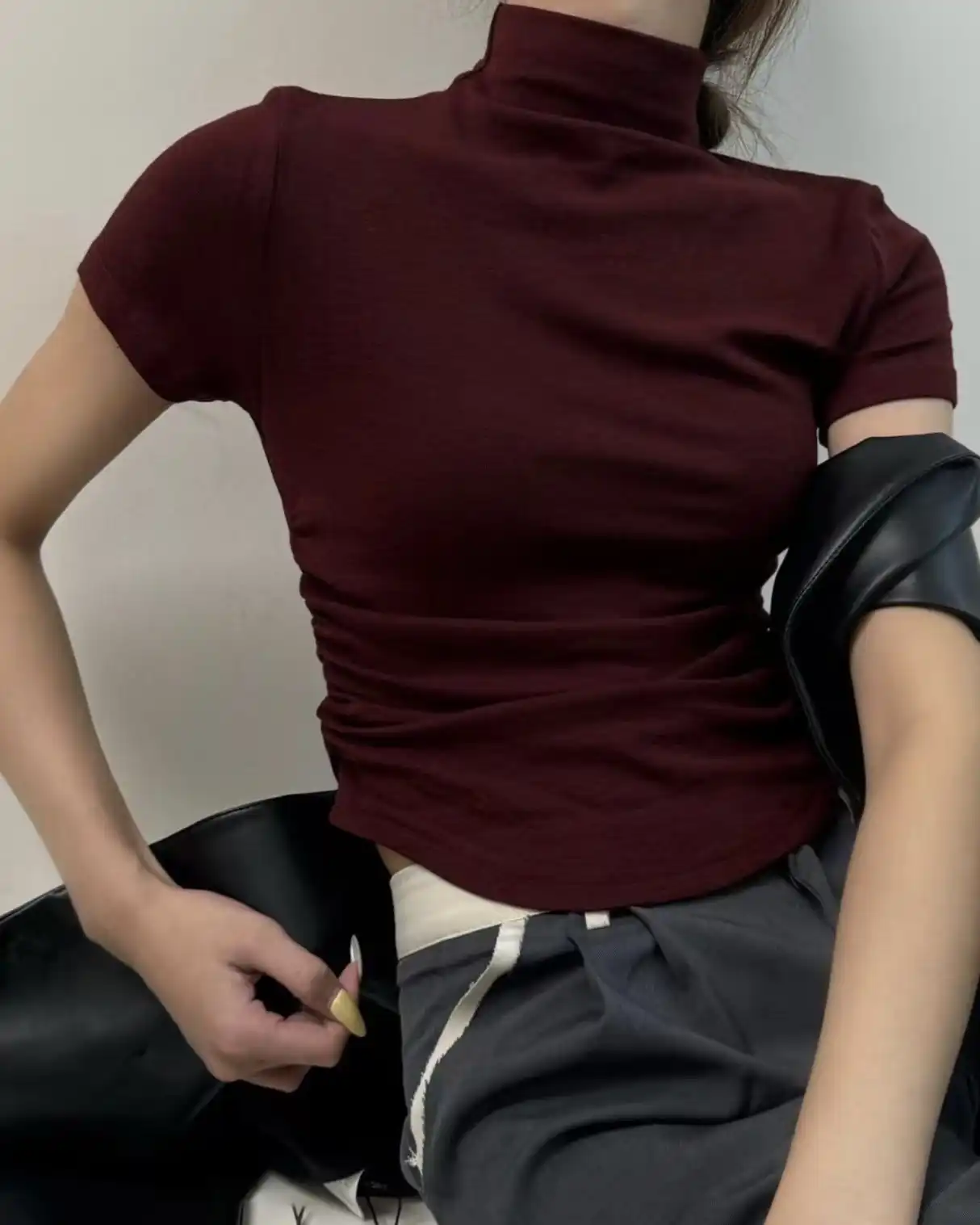 Sculpt Fitted Mock Neck Tee