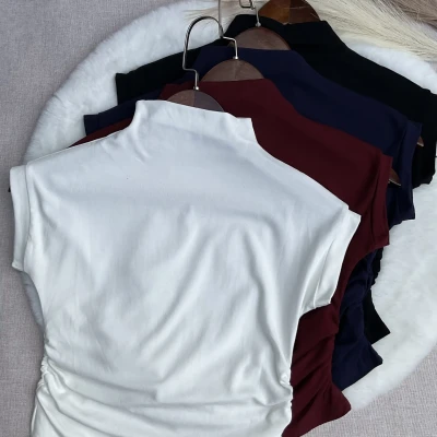 Sculpt Fitted Mock Neck Tee