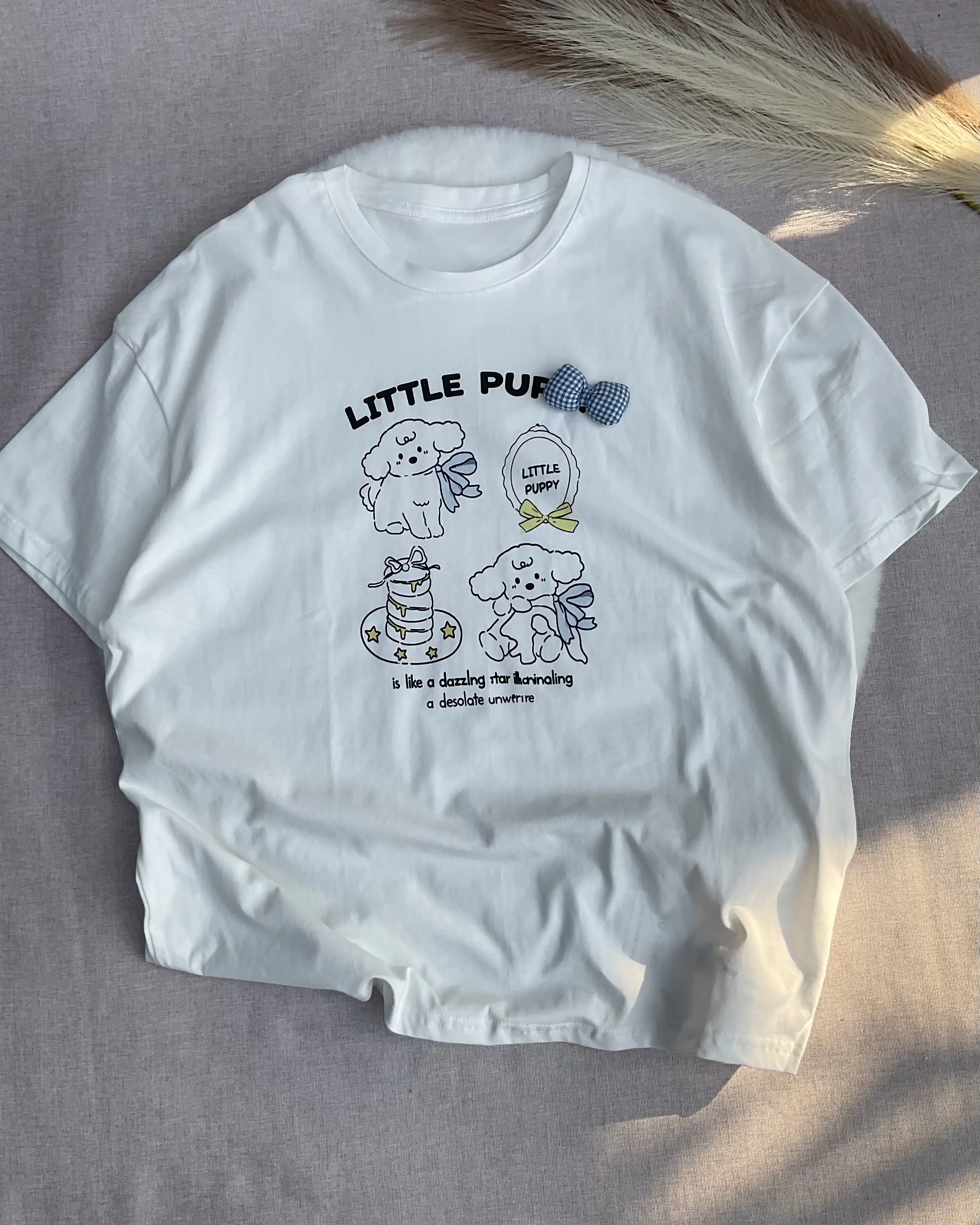 The "Little Puppy" 3D Bow Oversized Tee