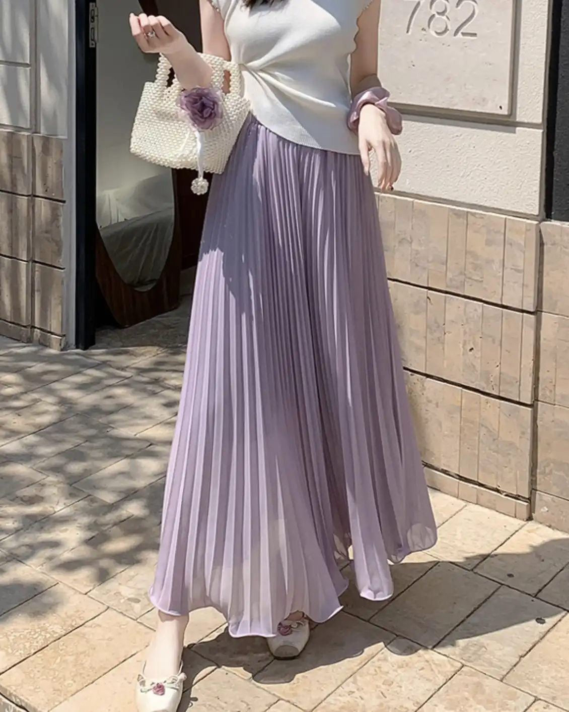 Product image of Ethereal Flow Chiffon Pleated Maxi
