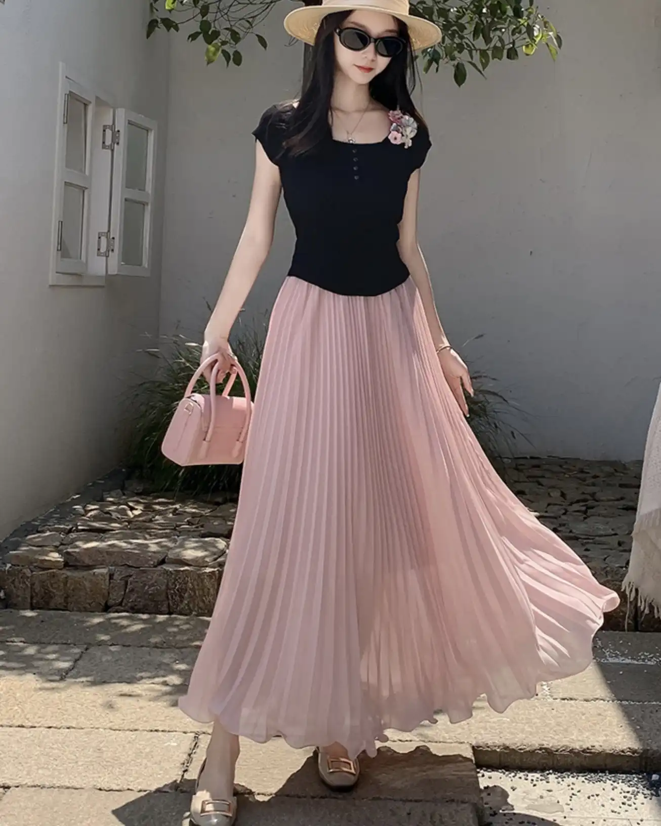 Product image of Ethereal Flow Chiffon Pleated Maxi