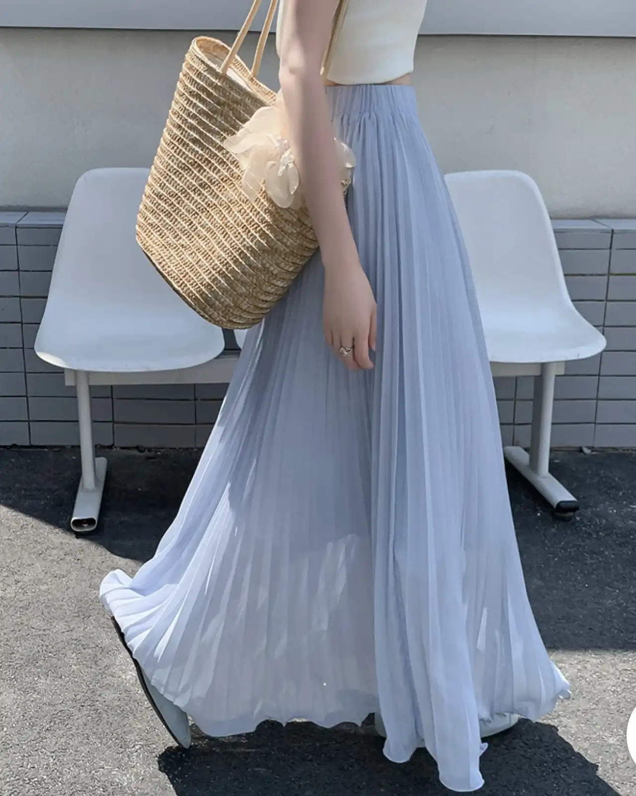 Product image of Ethereal Flow Chiffon Pleated Maxi