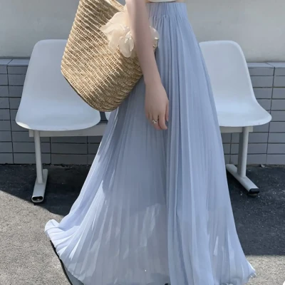 Ethereal Flow Chiffon Pleated M...