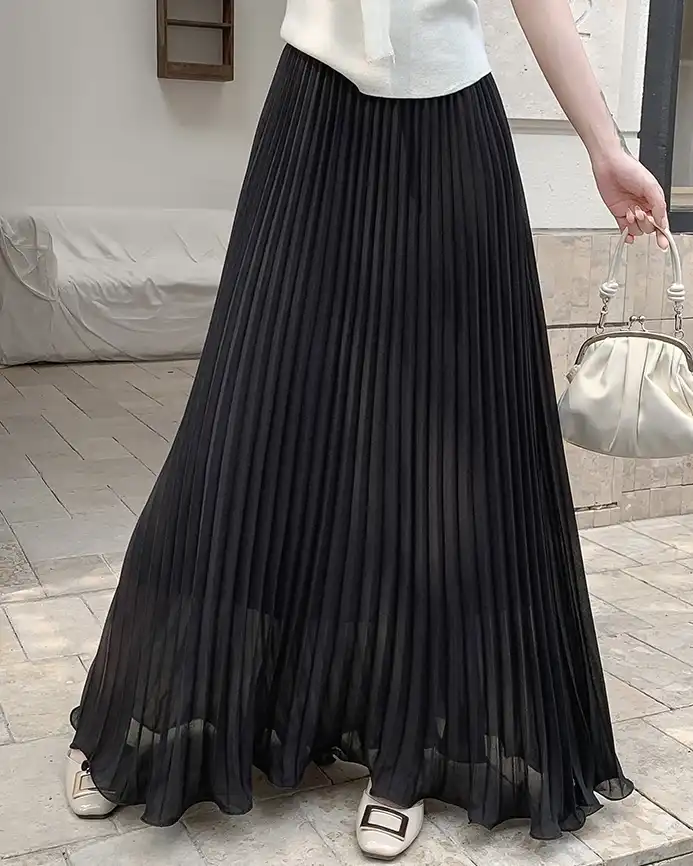 Product image of Ethereal Flow Chiffon Pleated Maxi