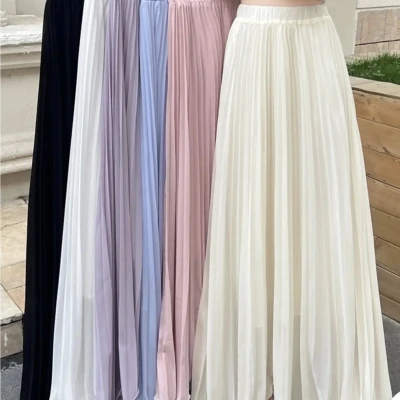 Ethereal Flow Chiffon Pleated M...