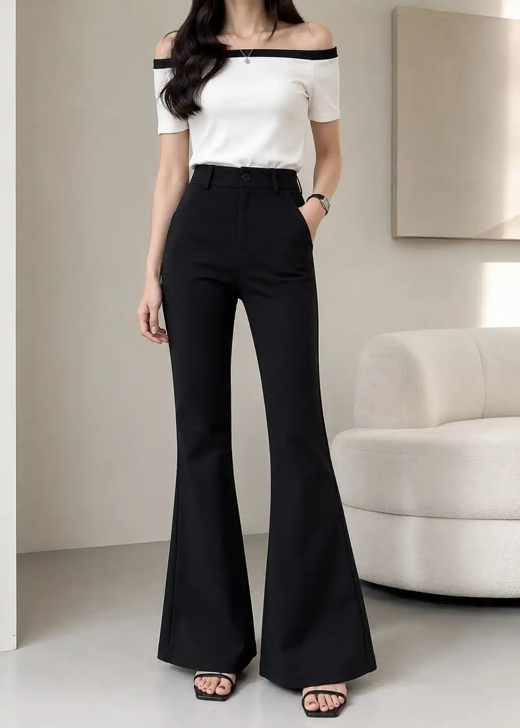 Product image of High-Waist Formal Flare Trousers