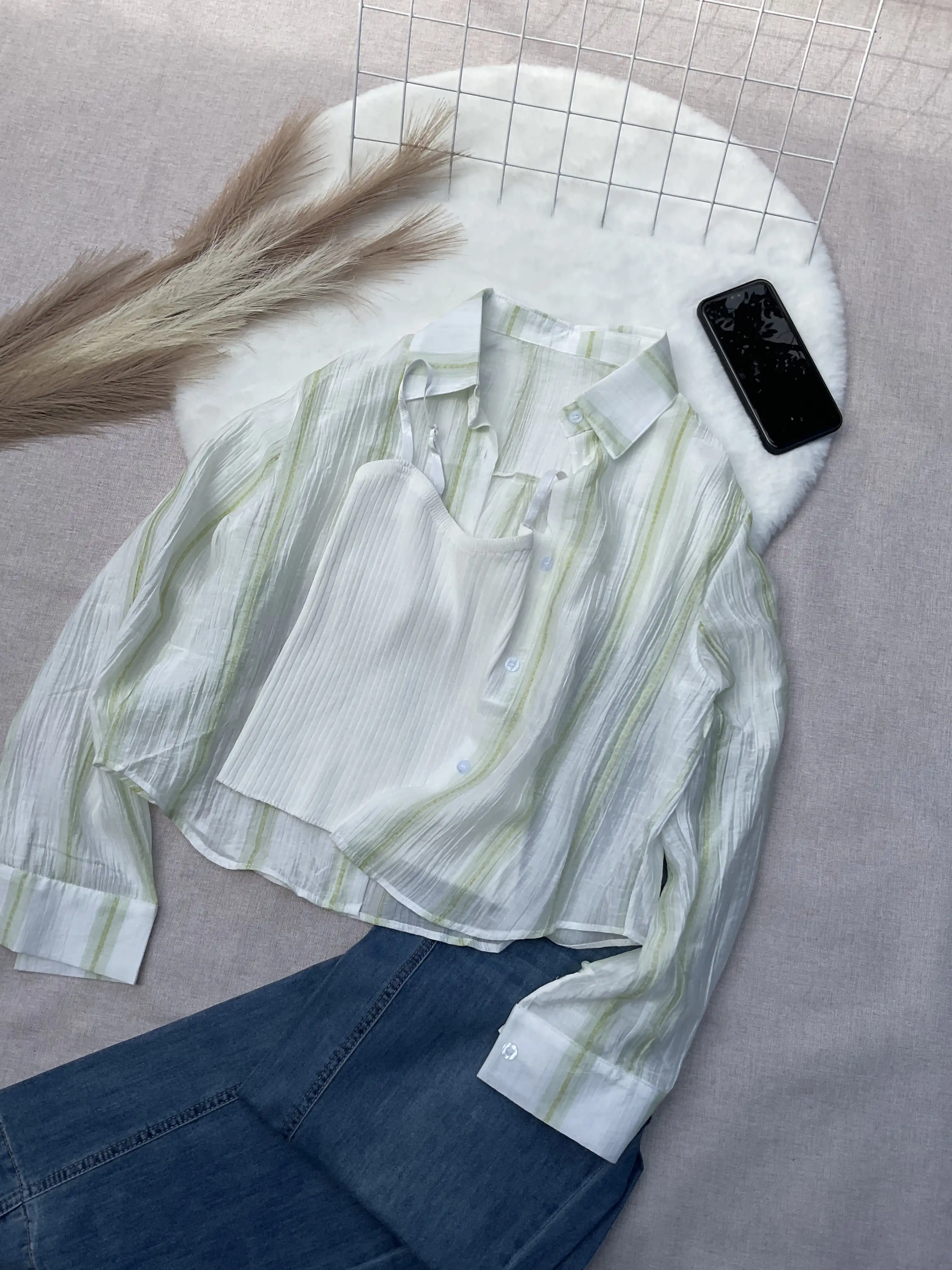 Product image of 2-Piece "Sunscreen Blouse" & Camisole Set